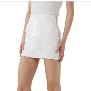 Endless Rose Sequin White Miniskirt size XS